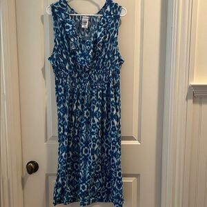 JMS Just My Size Blue Floral Patterned Sleeveless Summer Dress size 2X(18W/20W)